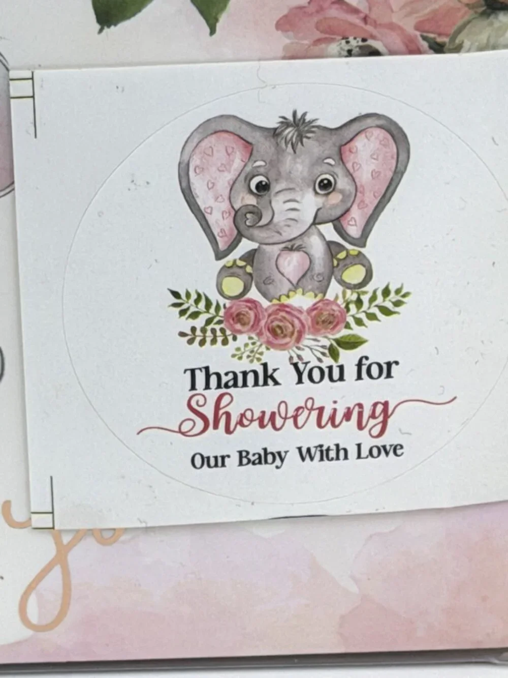Winoo Design Baby Girl Elephant Thank You Cards 36 Pack New